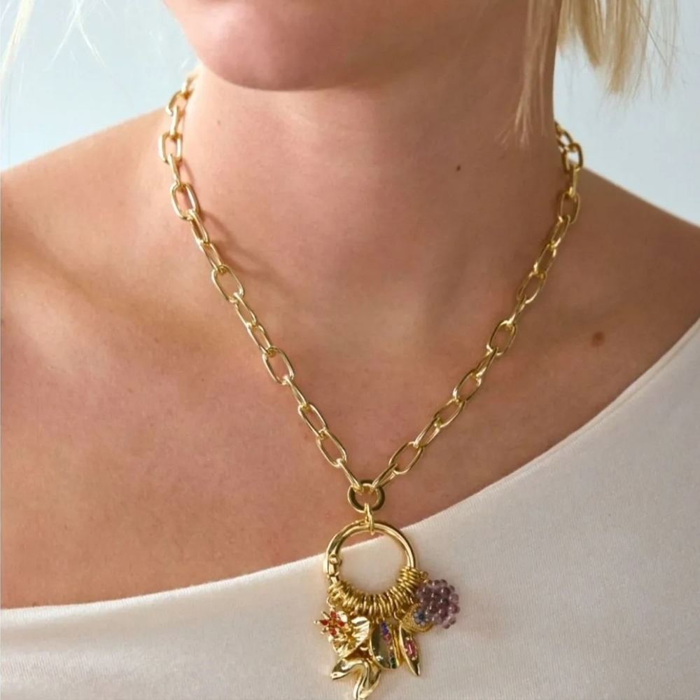 Charm Necklace-Urban Outfitters - Gold Tone Charm Necklace!